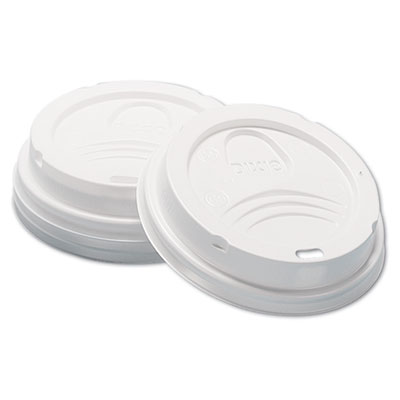 Dome Hot Drink Lids, Fits 8 oz Cups, White, 100/Sleeve, 10 Sleeves/Carton