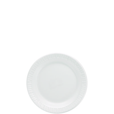 Mediumweight Foam Dinnerware, Plates, 6" dia, White, 125/Pack