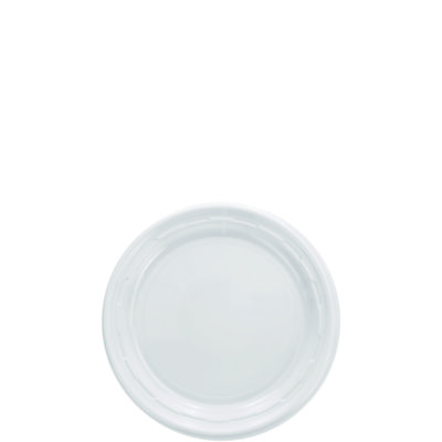Famous Service Plastic Dinnerware, Plate, 6" dia, White, 125/Pack