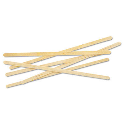 Renewable Wooden Stir Sticks, 7", 1,000/Pack, 10 Packs/Carton