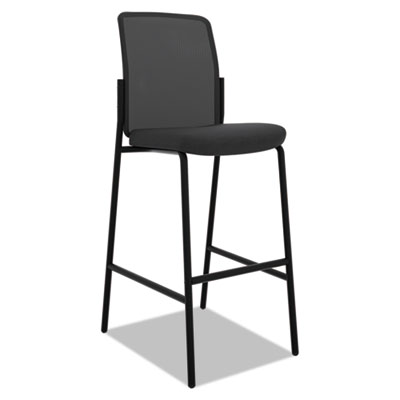Instigate Mesh Back Multi-Purpose Stool, Supports Up to 250 lb, 33" Seat Height, Black Seat, Black Back, Black Base, 2/Carton