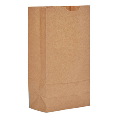 Grocery Paper Bags, 57 lb Capacity, #10, 6.31" x 4.19" x 13.38", Kraft, 500 Bags