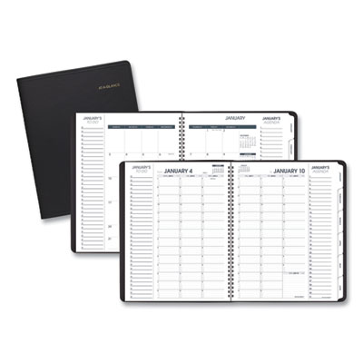 Triple View Weekly Vertical-Column Format Appointment Book, 11 x 8.25, Black Cover, 12-Month (Jan to Dec): 2024