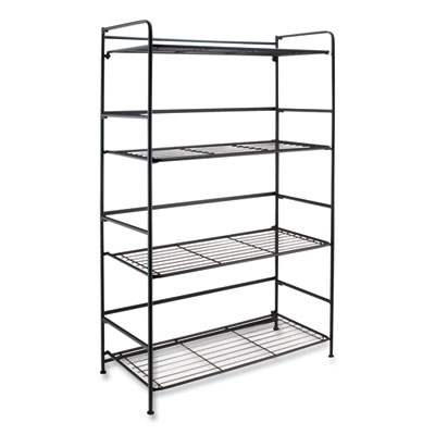 FlipShelf Four-Shelf Unit, 26.5w x 12d x 43h, Black