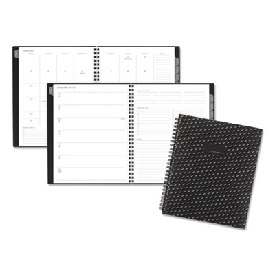 Elevation Poly Weekly/Monthly Planner, 8.75 x 7, Black Cover, 12-Month (Jan to Dec): 2024