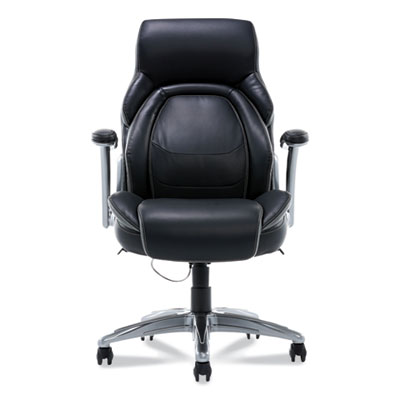 Manager Chair, Supports Up to 275.6 lb, Black Seat/Back, Silver Base