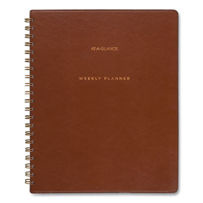 Signature Collection Academic Weekly/Monthly Planners, 11.5 x 8, Distressed Brown Cover, 13-Month (July-July): 2023-2024