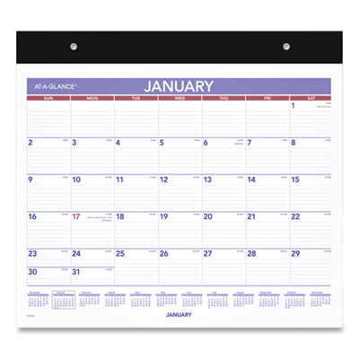 Repositionable Wall Calendar, 15 x 12, White/Blue/Red Sheets, 12-Month (Jan to Dec): 2024