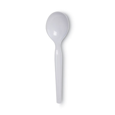 Individually Wrapped Mediumweight Polystyrene Cutlery, Soup Spoon, White, 1,000/Carton