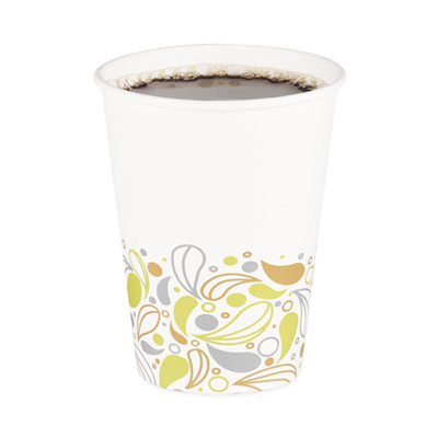 Deerfield Printed Paper Hot Cups, 12 oz, 50 Cups/Sleeve, 20 Sleeves/Carton