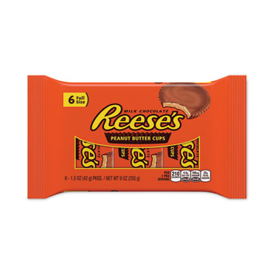 Peanut Butter Cups, 1.5 oz Bar, 6 Cups/Package, 2 Packages/Pack, Ships in 1-3 Business Days