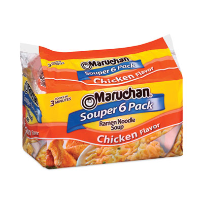 Ramen Noodle Soup Chicken Flavor Souper, 3 oz, 6/Package, 4 Packages/Pack, Ships in 1-3 Business Days