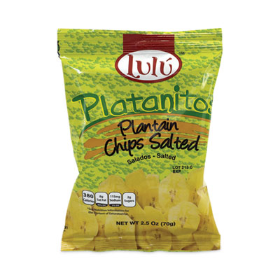 Platanitos Plantain Chips, 2.5 oz/Pack, 30 Packs/Carton, Ships in 1-3 Business Days