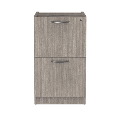 Alera Valencia Series Full Pedestal File, Left or Right, 2 Legal/Letter-Size File Drawers, Gray, 15.63" x 20.5" x 28.5"