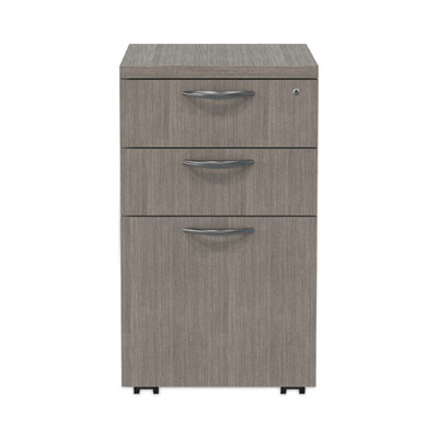 Alera Valencia Series Mobile Pedestal File, Left/Right, 3-Drawer: Box/Box/File, Legal/Letter, Gray, 15.88 x 20.5 x 28.39