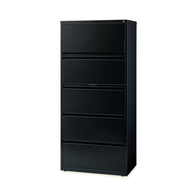 Lateral File Cabinet, 5 Letter/Legal/A4-Size File Drawers, Black, 30 x 18.62 x 67.62