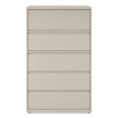 Lateral File, 5 Legal/Letter/A4/A5-Size File Drawers, Putty, 42" x 18.63" x 67.63"