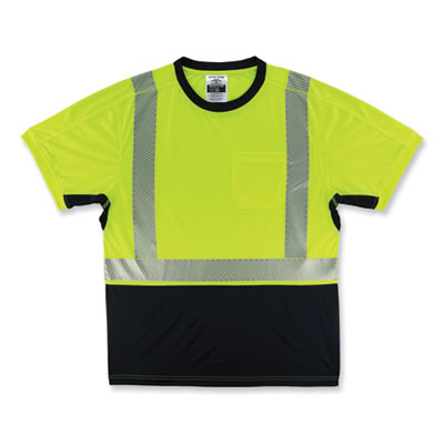 GloWear 8283BK Class 2 Lightweight Performance Hi-Vis T-Shirt, Polyester, 2X-Large, Lime, Ships in 1-3 Business Days