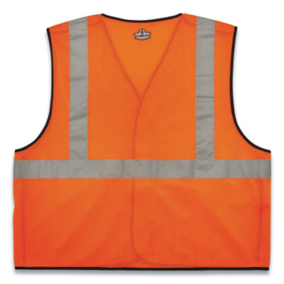GloWear 8216BA Class 2 Breakaway Mesh ID Holder Vest, Polyester, Small/Medium, Orange, Ships in 1-3 Business Days