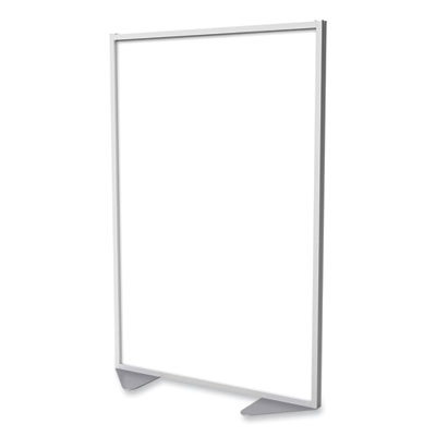 Floor Partition with Aluminum Frame, 48.06 x 2.04 x 71.86, White, Ships in 7-10 Business Days