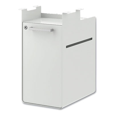 Fuse Undermount Storage Pedestal, 1 Open Shelf and 1 Cubby, Left/Right Orientation, Designer White, 10" x 14.37" x 20"