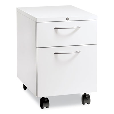 Flagship Mobile Pedestal, Left/Right, 2 Drawer: Box/File, Letter, Designer White, 15 x 22.88 x 22