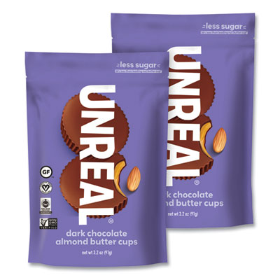 Chocolate Almond Butter Cups, 3.2 oz Bag, 2/Carton, Ships in 1-3 Business Days