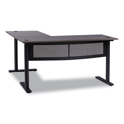 L-Shaped Writing Desk, 59.05" x 59.05" x 29.53", Gray/Black