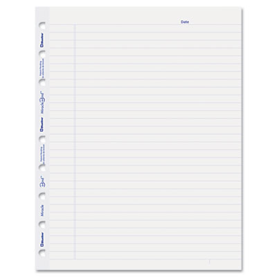 MiracleBind Ruled Paper Refill Sheets for all MiracleBind Notebooks and Planners, 9.25 x 7.25, White/Blue Sheets, Undated