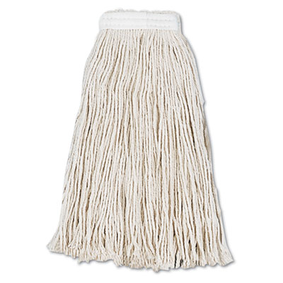 Cut-End Wet Mop Head, Cotton, #16, White, 12/Carton