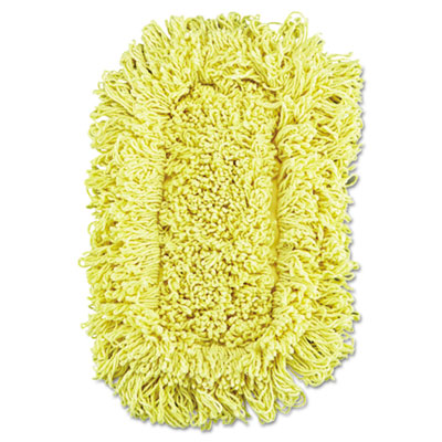 Trapper Looped-End Dust Mop Head, 12 x 5, Yellow, 12/Carton