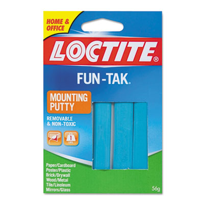 Fun-Tak Mounting Putty, Repositionable and Reusable, 6 Strips, 2 oz