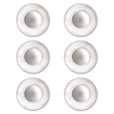 Glass Magnets, Large, Clear, 0.45" Diameter, 6/Pack