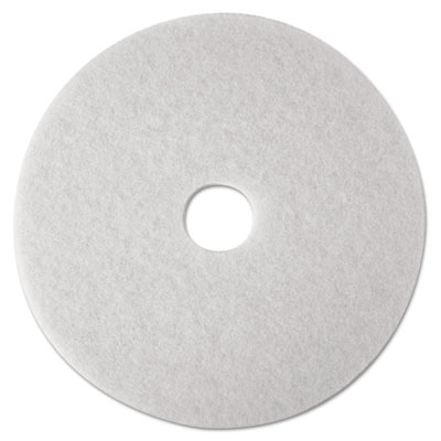 Low-Speed Super Polishing Floor Pads 4100, 21" Diameter, White, 5/Carton