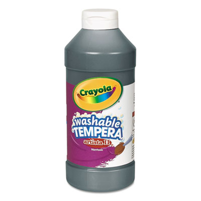 Artista II Washable Tempera Paint, Black, 16 oz Bottle