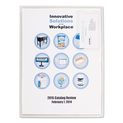 Kleer-File Poly Folder with ID Pocket, Letter Size, Transparent