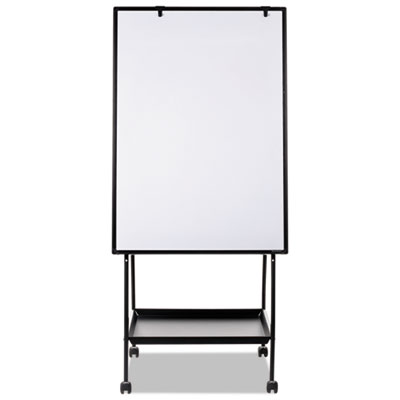 Creation Station Dry Erase Board, 29.5 x 74.88, White Surface, Black Metal Frame