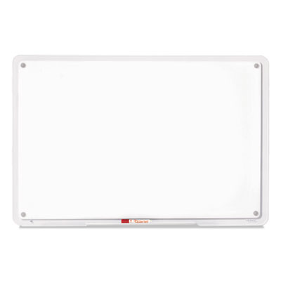 iQ Total Erase Translucent-Edge Board, 36 x 23, White Surface, Clear Plastic Frame