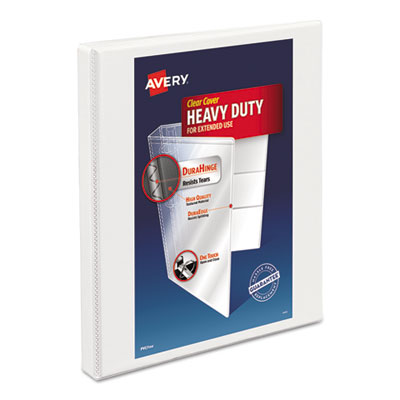 Heavy-Duty Non Stick View Binder with DuraHinge and Slant Rings, 3 Rings, 0.5" Capacity, 11 x 8.5, White, (5234)