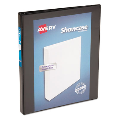 Showcase Economy View Binder with Round Rings, 3 Rings, 0.5" Capacity, 11 x 8.5, Black