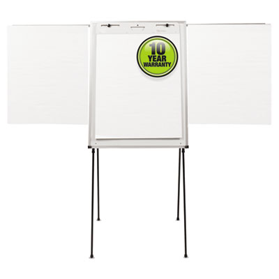 Dry Erase Steel Easel, 29 x 40, Melamine White Surface, Aluminum Frame