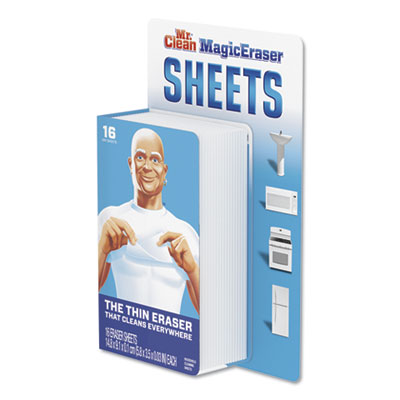 Magic Eraser Sheets, 3.5 x 5.8, 0.03" Thick, White, 16/Pack