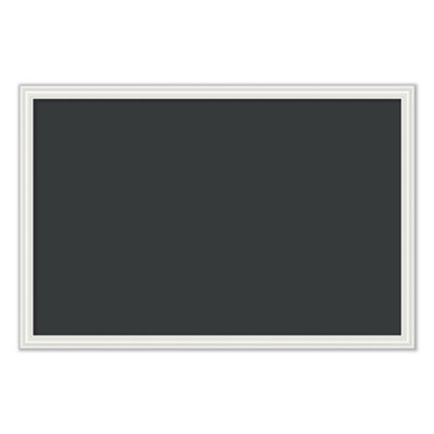 Magnetic Chalkboard with Decor Frame, 30 x 20, Black Surface, White Wood Frame