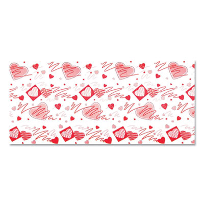 Corobuff Corrugated Paper Roll, 48" x 25 ft, Valentine Hearts