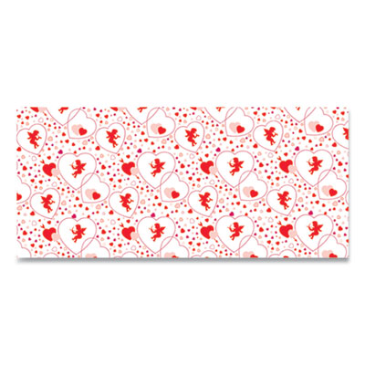 Corobuff Corrugated Paper Roll, 48" x 25 ft, Cupids Hearts