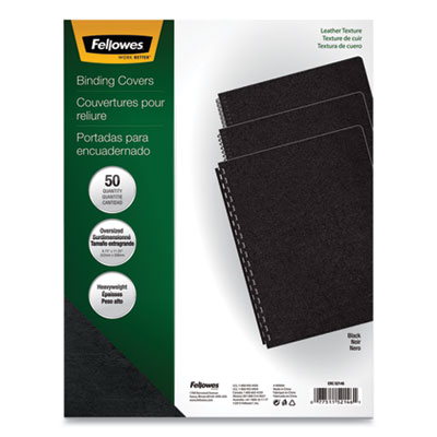 Executive Leather-Like Presentation Cover, Black, 11.25 x 8.75, Unpunched, 50/Pack