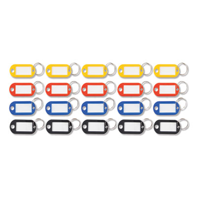 Key Tags Label Window, 0.88 x 0.19 x 2, Assorted, 20/Pack