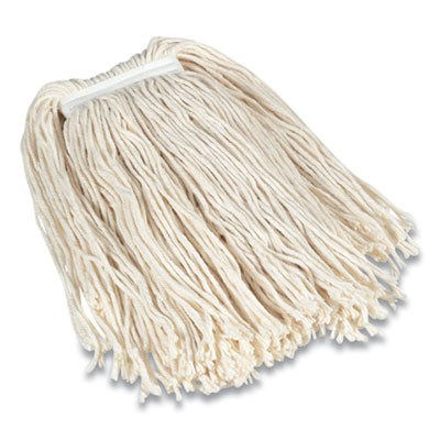 Cut-End Wet Mop Head, Cotton, #32, 1" Headband, White