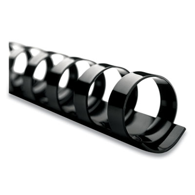 CombBind Standard Spines, 3/8" Diameter, 60 Sheet Capacity, Black, 25/Box