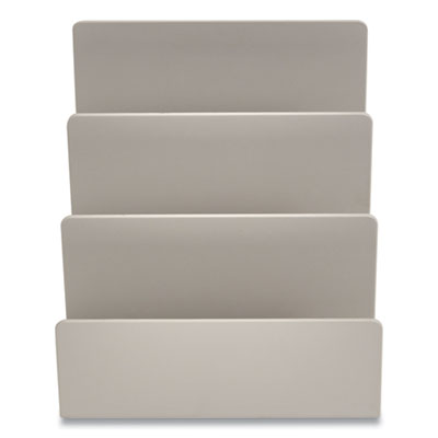 Plastic Incline Mail Sorter, 3 Sections, Letter Size Files, 6.3 x 6.3 x 5.5, Gray